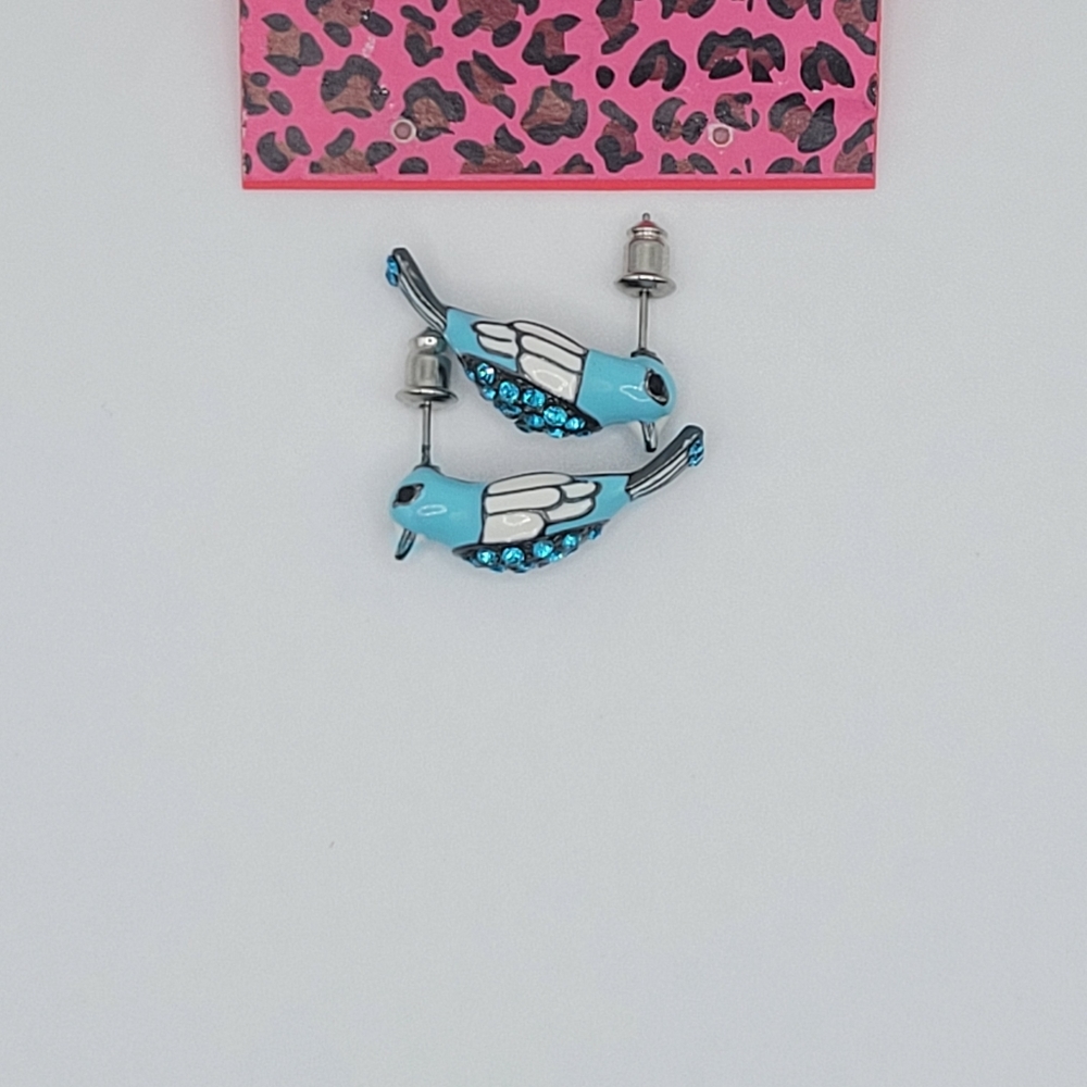 Betsey Johnson Blue Bird Earrings